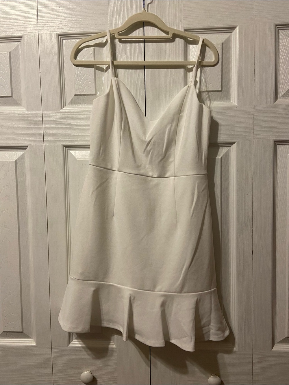 Crystal Doll White Spaghetti Strap Mini Dress